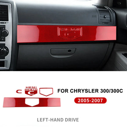 Real Soft Carbon Fiber Sticker For Chrysler 300 300C 2005 2006 2007 LHD Car Passenger Decor Interior Trim Accessories