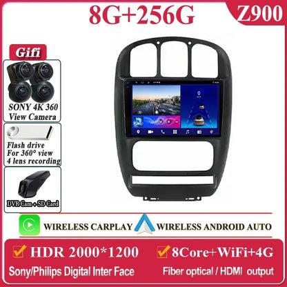 Auto Radio Android 14 For Dodge Caravan 4 For Chrysler Grand Voyager RS 2000 - 2012 Car Multimedia Player Navigation Screen DVD