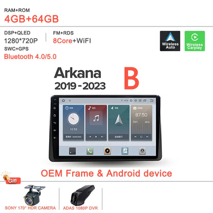 Android 14 For Renault Duster HM 2 II 2020 - 2023 Arkana 1 I 2019 - 2023 Car Radio Multimedia Video Player Navigation stereo DVD