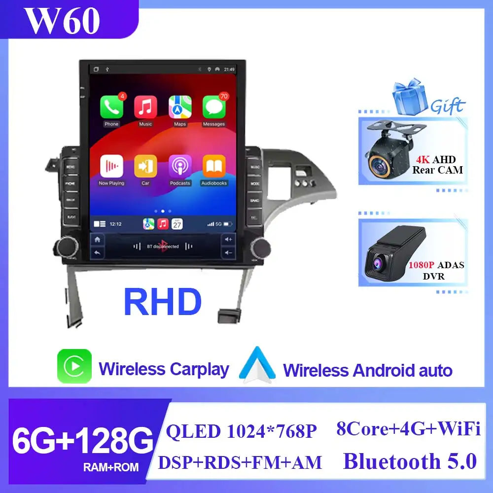 Car For Toyota Prius 3 XW30 2009 - 2015 RHD Android Auto Radio Stereo Head Unit Multimedia Player Navigation Carplay No 2din DVD