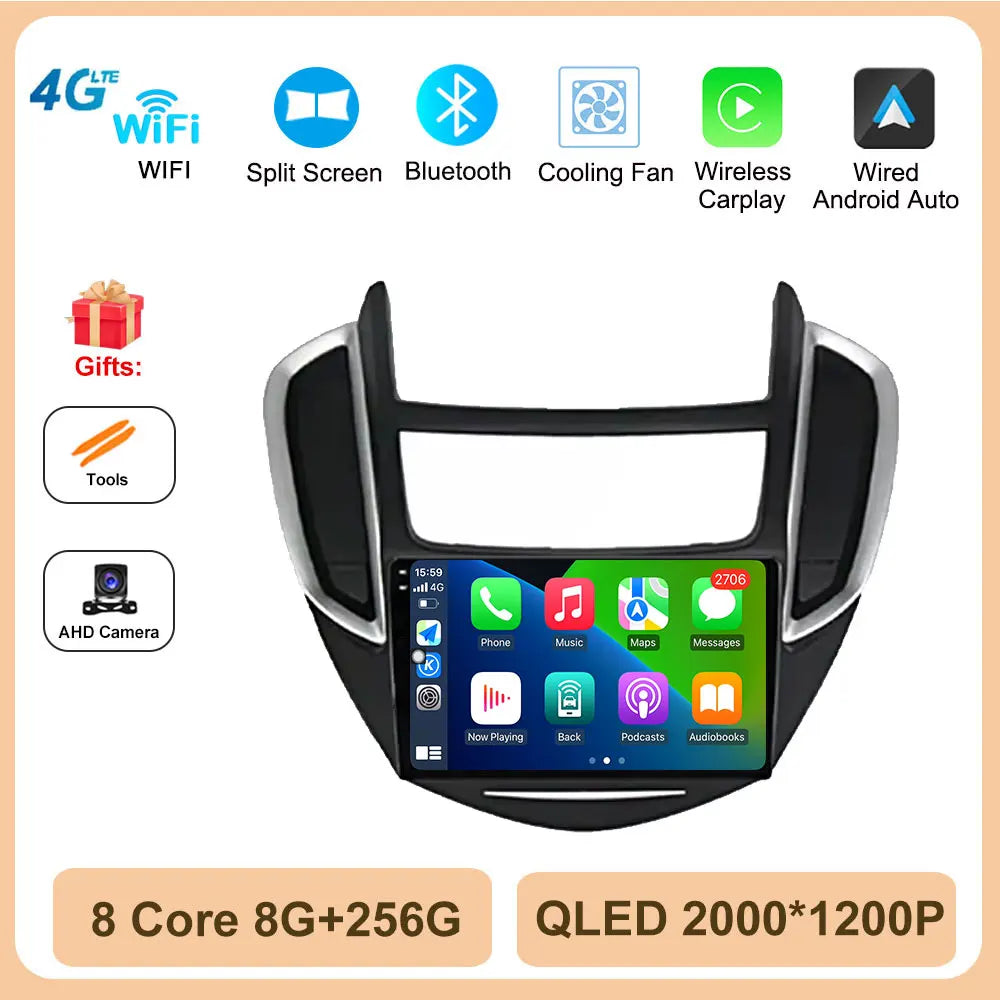 Android OS Car Radio Multimedia Stereo Player WiFi GPS Navigation Video For Chevrolet TRAX 2014 - 2016 Wireless Carplay 4G