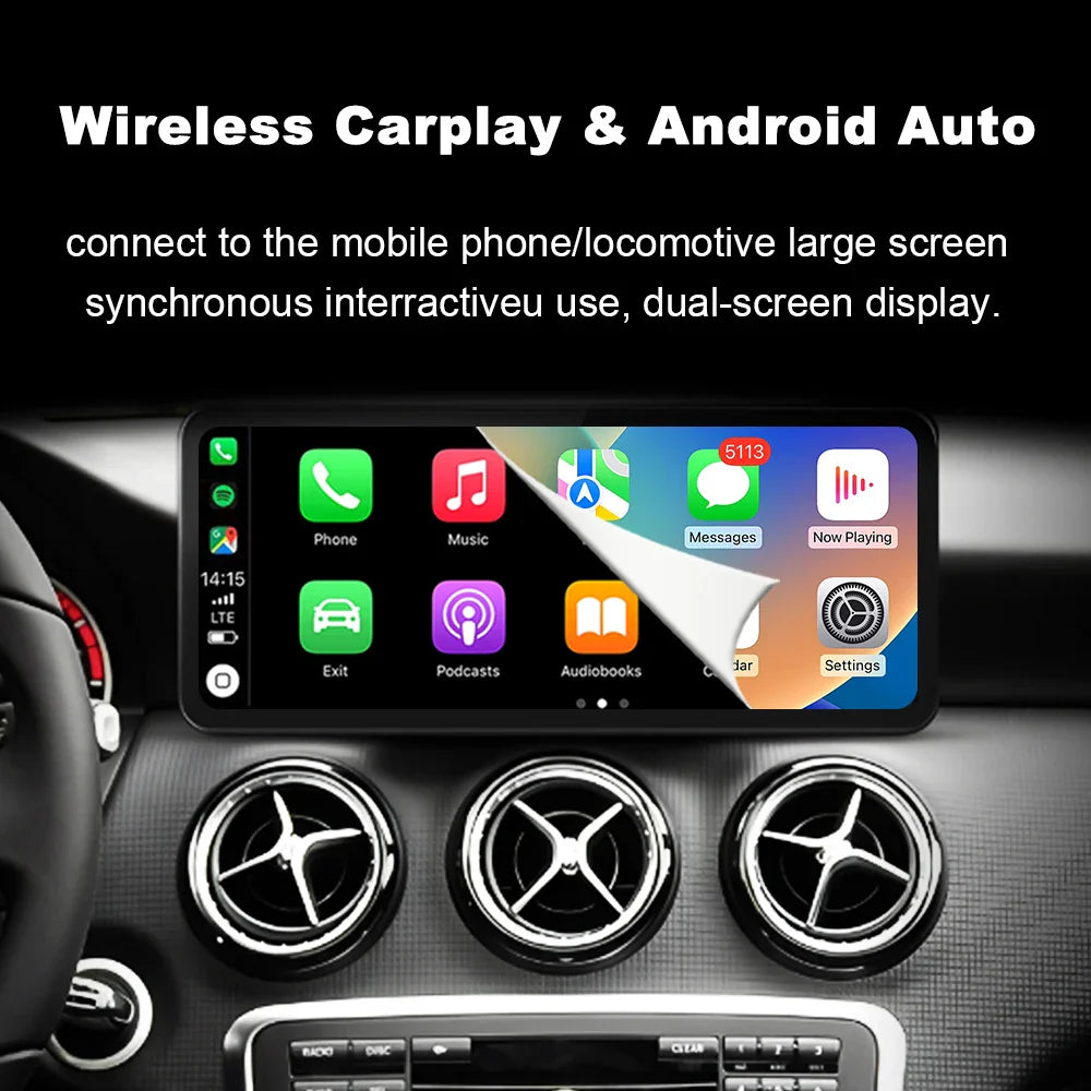 Wireless CarPlay Android Auto For Benz A Class 2013-2018 GLA Class 2015-2019 Navigation GPS Multimedia Display Head Unit BT DSP