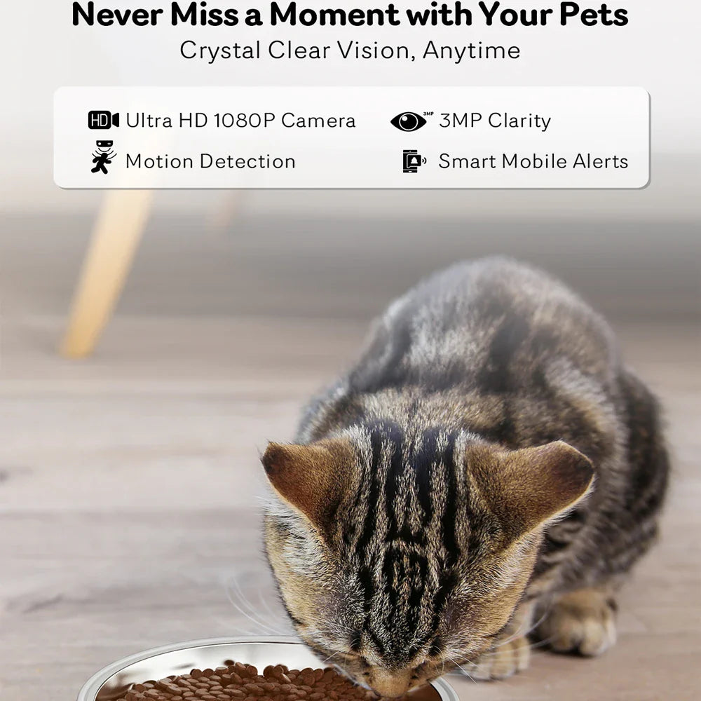 4L New 2.4G 5G HD Camera with Timer Voice Smart Automatic Pet Feeder for Cats and Dogs WiFi Smart Dry Food Feeding Bowl