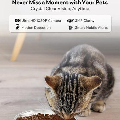 4L New 2.4G 5G HD Camera with Timer Voice Smart Automatic Pet Feeder for Cats and Dogs WiFi Smart Dry Food Feeding Bowl
