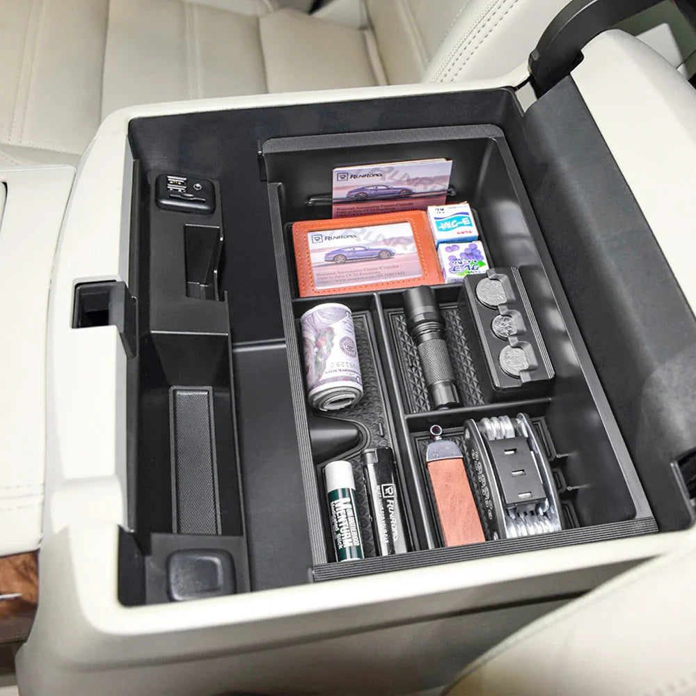 Center Console Organizer for 2014-2018 Chevrolet Silverado/GMC Sierra 1500, 2500/3500HD(2015-2019), Armrest Storage Box Tray