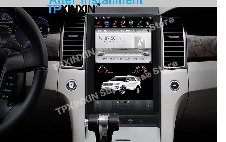 Qualcomm Tesla Carplay Android Car Radio 2 Din Stereo Receiver For Ford Taurus 2010-2013 2014 2015 2016 2017 2018 GPS Unit Audio