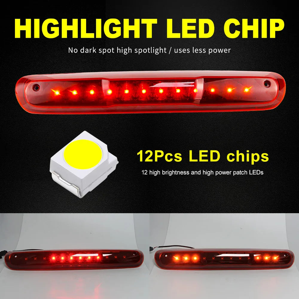 LED Third 3rd Brake Light High Mount Rear Cargo Stop Lamp for Chevy Silverado GMC Sierra 1500 2500 3500 HD Classic 2007-2013