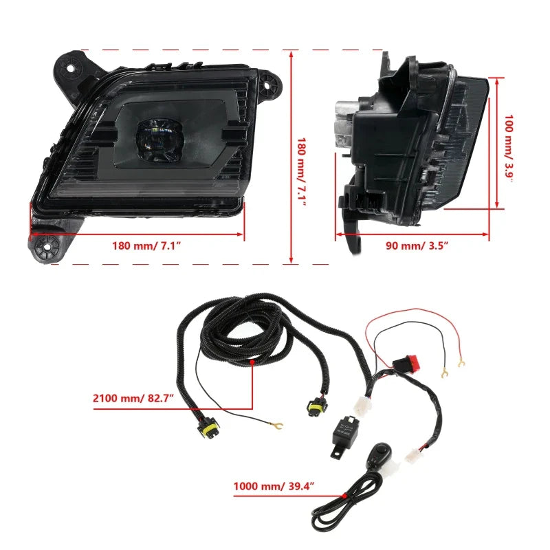 2pcs Car Front Bumper Driving Fog Lights Kit for Chevrolet Silverado 1500 2500HD 3500HD 2019-2022