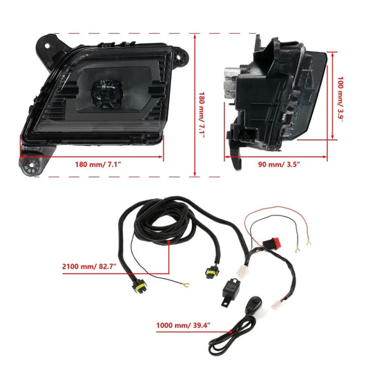 2pcs Car Front Bumper Driving Fog Lights Kit for Chevrolet Silverado 1500 2500HD 3500HD 2019-2022