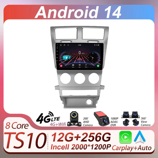 Car Multimedia Radio Player For Dodge Avenger JS 2007 - 2010 For Dodge Nitro 2006 - 2011 Android 14 2din Autoradio BT 5G Wifi