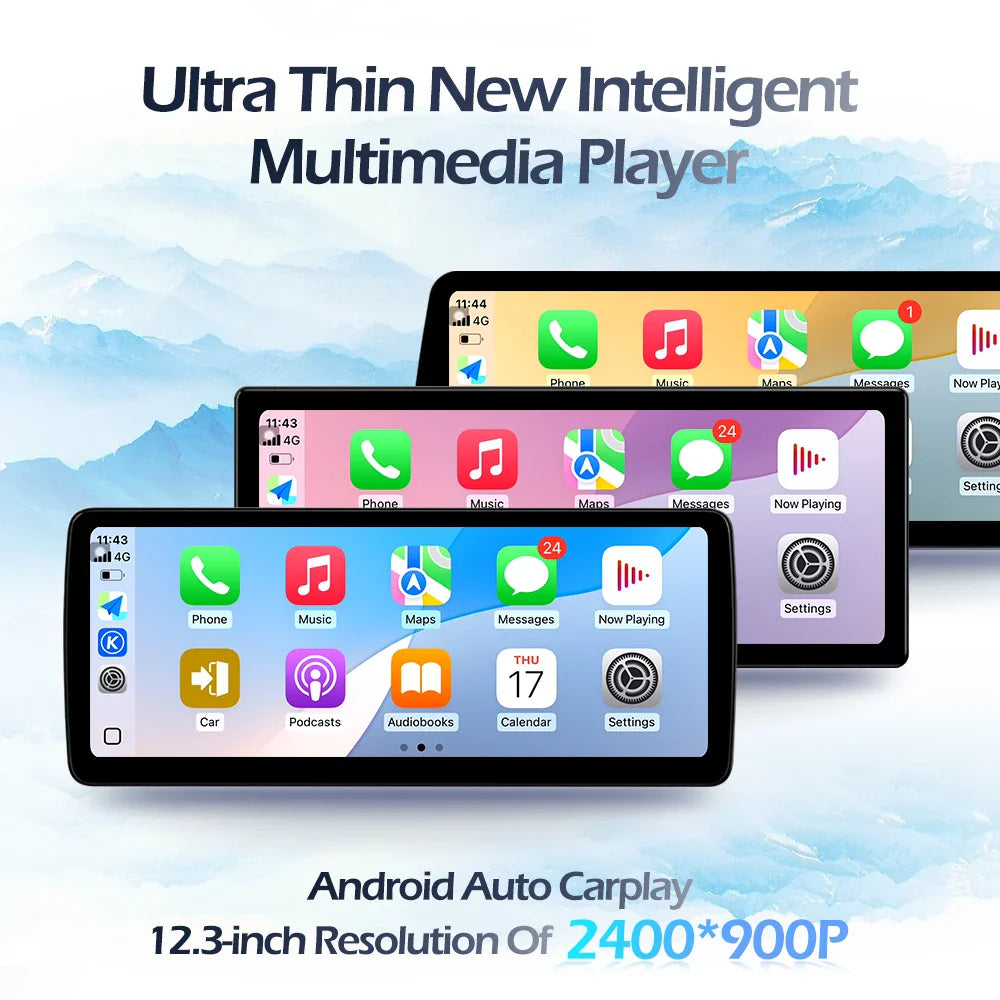 2400*900P 12.3 Inch For Toyota Prado 2018 Car Multimedia Plyaer Stere Radio WIFI Android Auto Carplay Bluetooth 4G DSP RDS