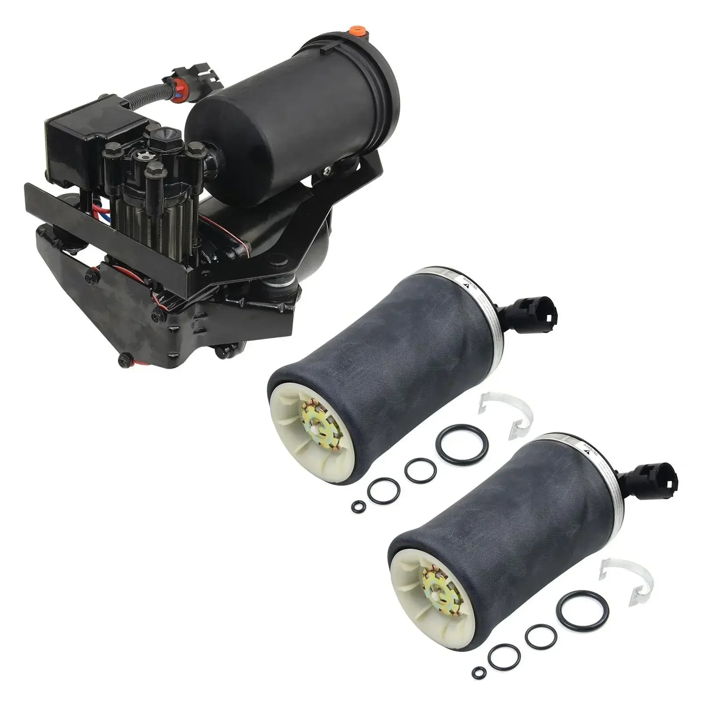 AP03 2*Rear Air Spring Bags+1*Compressor Pump for Ford Mercury Lincoln 3U2Z5580AA