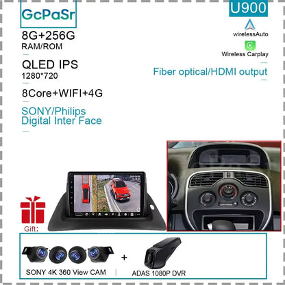 Car Radio Android For Renault kangoo 2008 2009 2010 2011 2012 2013 2014 2015 - 2018 Multimedia Player GPS Carplay Android Auto