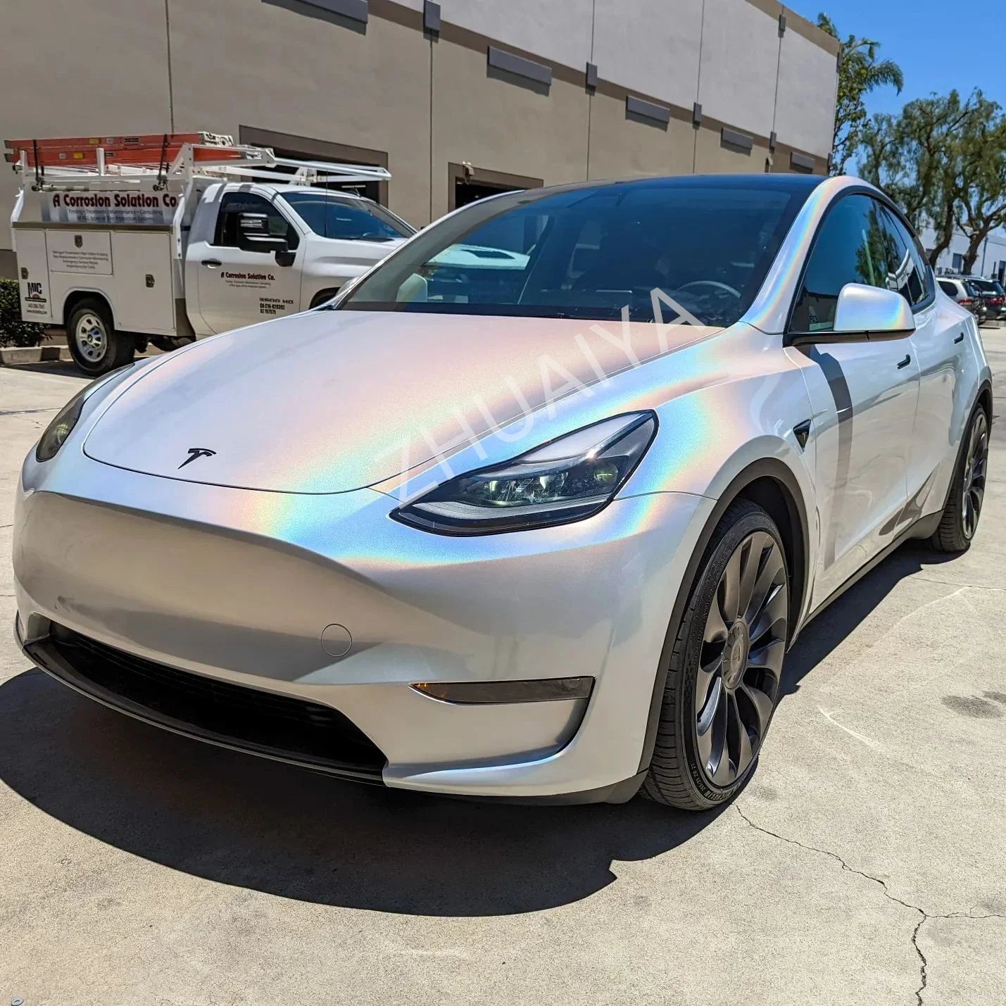 Holographic Gloss Galaxy White Vinyl Wrap film wrapping film bright 152*18m quality Warranty covering film voiture