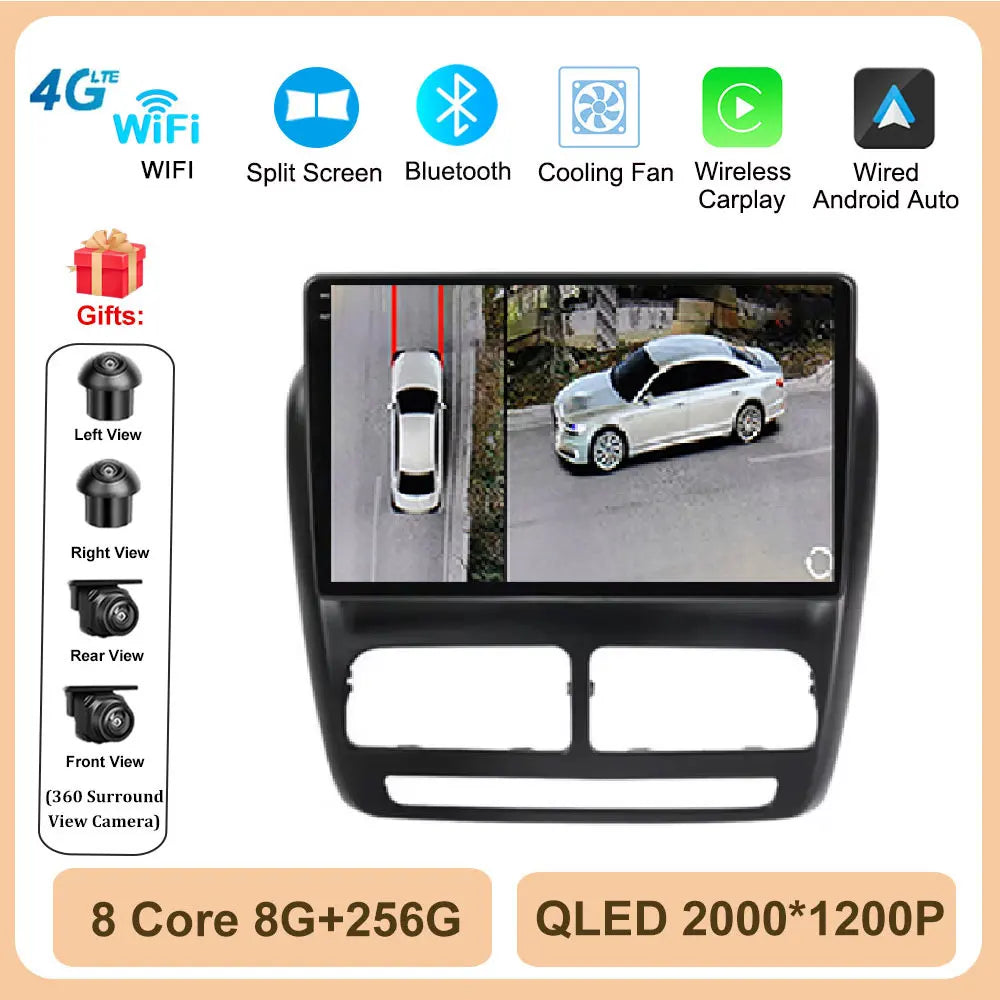 Android 14 Car Radio GPS Navigation For FIAT Doblo Opel Combo Tour 2010 2011 2012 - 2015 2018 Stereo Video Player Carplay Auto