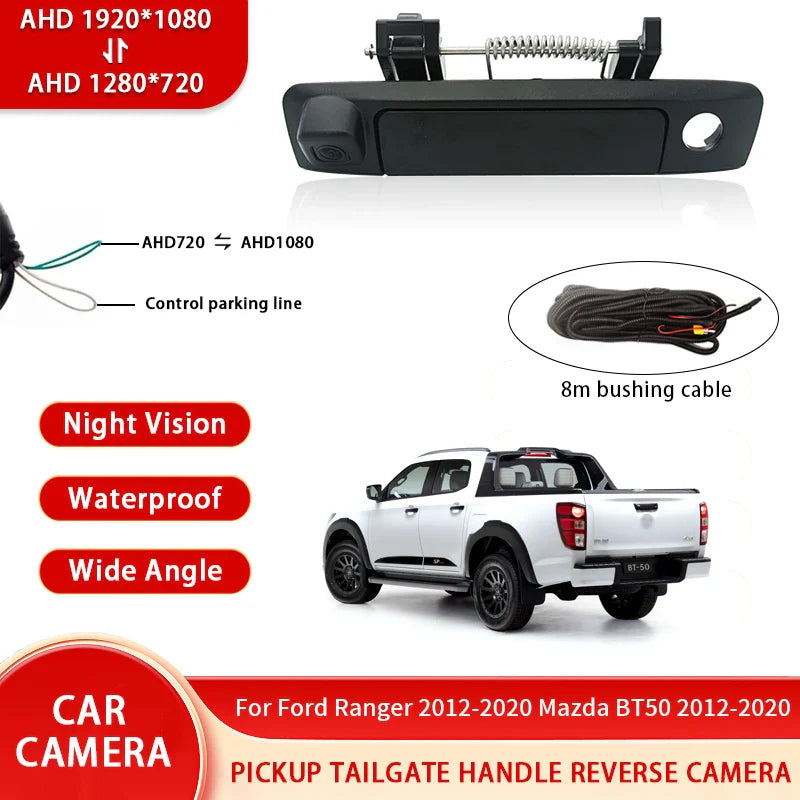 AHD 1080P NTSC Pickup Truck Tailgate Handle Reverse Camera For Ford Ranger Mazda BT50 2012-2020 Waterproof Backup Camera