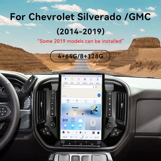 NEW 14.4" Tesla Style Screen For GMC Sierra Chevrolet Silverado 2014-2019 Car Multimedia Radio Player,stereo Android dash Unit