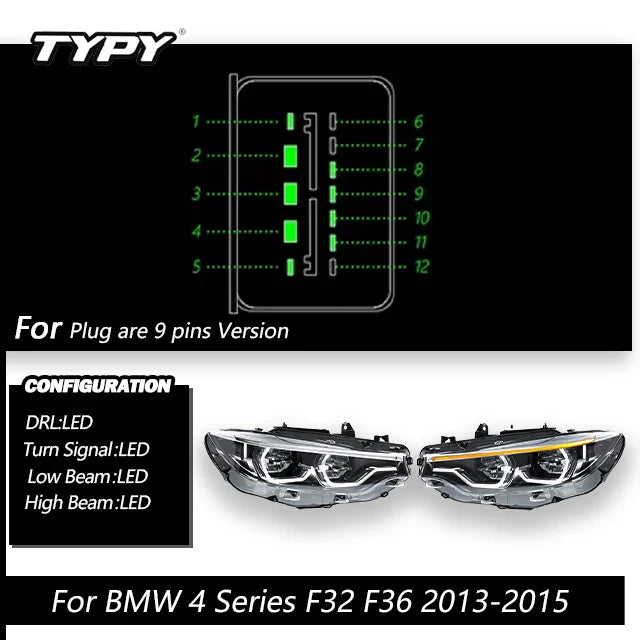 TYPY Car Lights For BMW 4 Series F32 Headlight F36 2013-2019 LED Projetor head Lamp Daytime Running Light Automotive Accessories