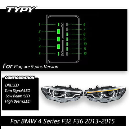 TYPY Car Lights For BMW 4 Series F32 Headlight F36 2013-2019 LED Projetor head Lamp Daytime Running Light Automotive Accessories