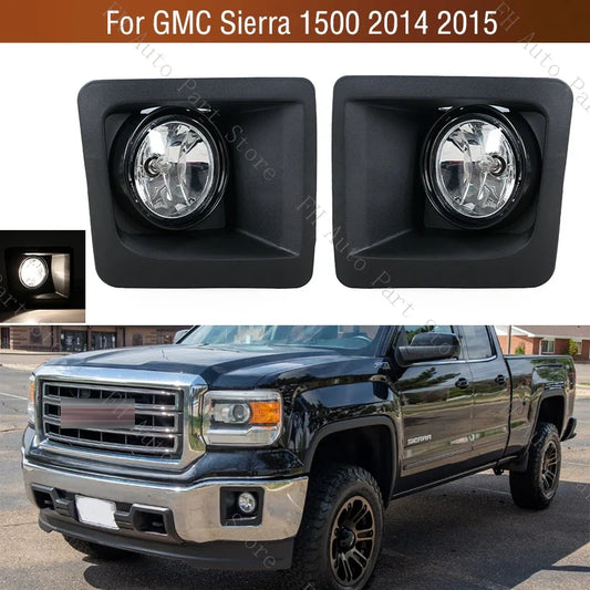 2PCS Foglamp Foglight For GMC Sierra 1500 2014 2015 Front Bumper Fog Light Lamp