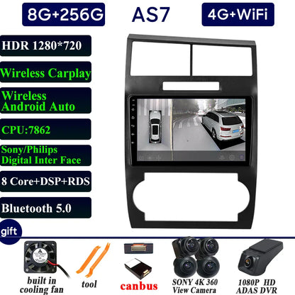 Car Radio Carplay For Dodge Charger LX 2005-2010 For Dodge Magnum 2 2003-2007 Navigation GPS Android Auto Stereo 4G Wifi No 2din