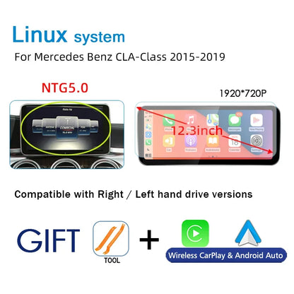 Linux Car Radio Carplay Touch Screen For Mercedes Benz C GLC V A GLA CLA Class W176 X156 C117 W205 C253 W446 Central Monitor