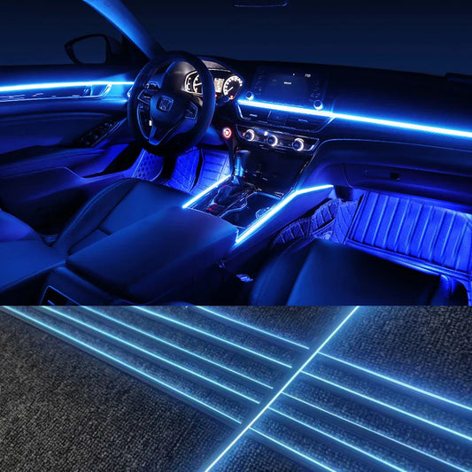 Car Ambient Lights RBG 64 Color Acrylic led ambient for car Guide Fiber Optic Interior Decoration Atmosphere Lamp 18 In 1 LED