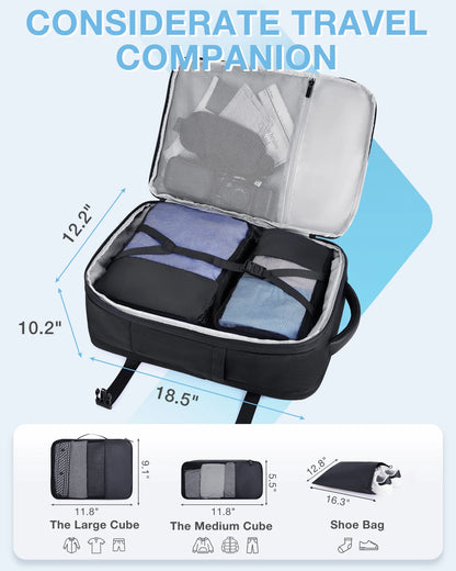 BAGSMART Suitcase Travel Backpack for Easyjet Cabin Bag 45x36x20 Men's Backpacks Expendable Waterproof 17‘’ Laptop backpack