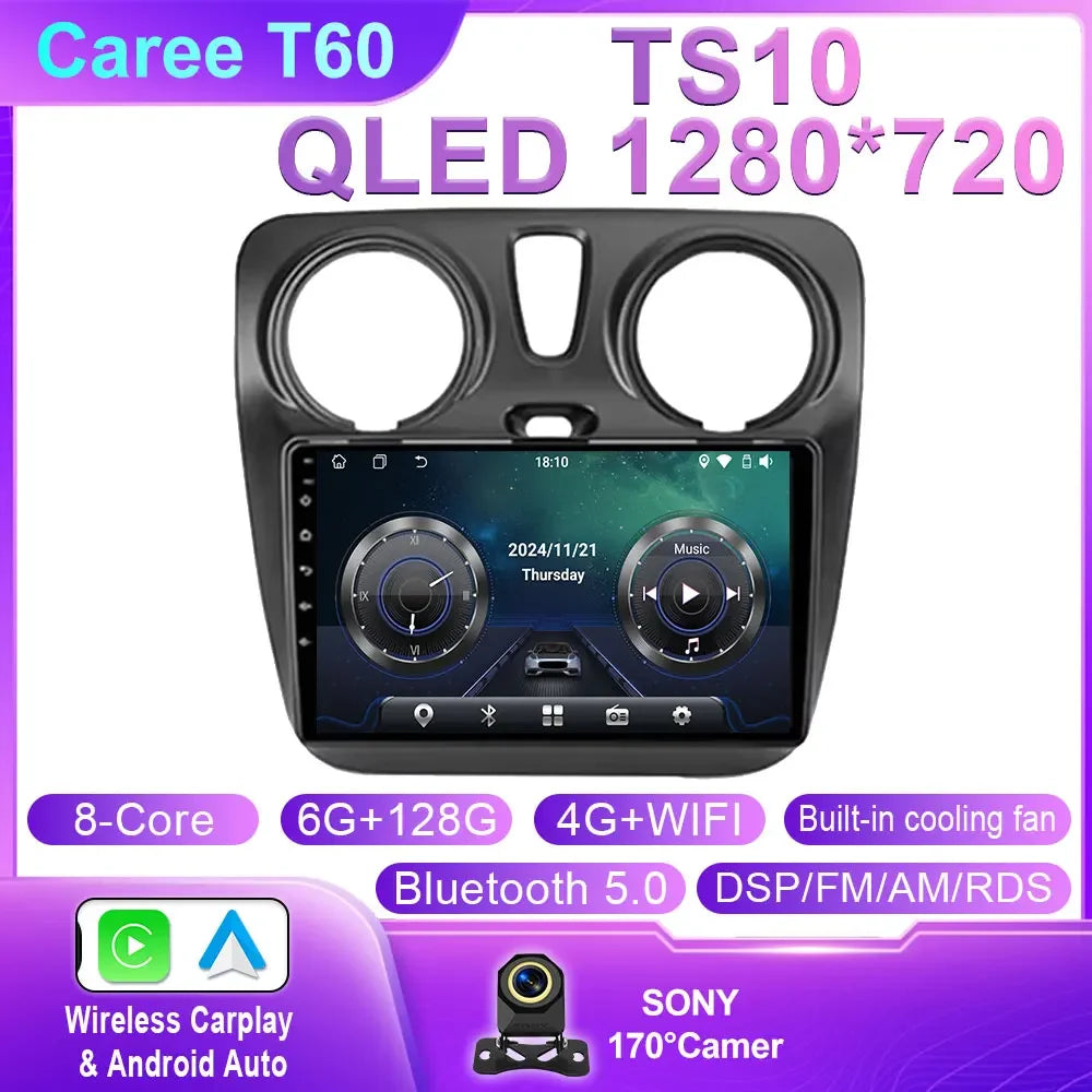 Car Radio For Renault Lodgy Dacia Dokker 2012 - 2020 Autoradio 4G WIFI GPS Car Video Multimedia Automotive Carplay Android Auto