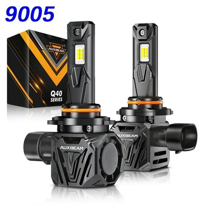 AUXBEAM Q40 Series 30000LM 120W LED Headlight Bulbs 9004 9005 9006 9007 H4 H11 H13 6500K White Plug and Play Canbus Headlamp