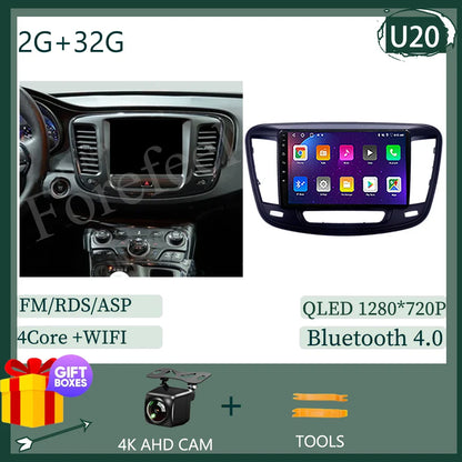 Auto Stereo Android 14 For Chrysler 200 200C 200S 2015 - 2019 Car Radio Navigation GPS Touch QLED Screen DVD Video Player DSP BT
