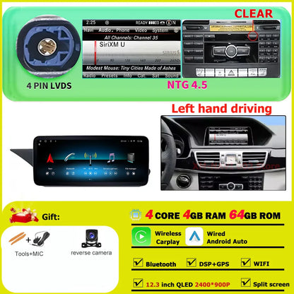 Car Radio Multimedia Android 14 For Mercedes Benz E Class W212 2009-2015 Auto Navigation GPS WIFI 4G Wireless CarPlay DSP Stereo