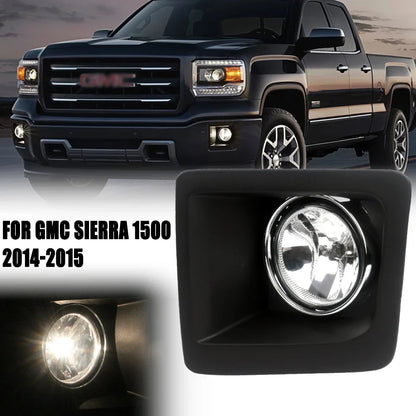 Front Bumper Fog Lamp Upgrade Kit FOR GMC Sierra 1500 2014-2015 Version Additional Foglight Set