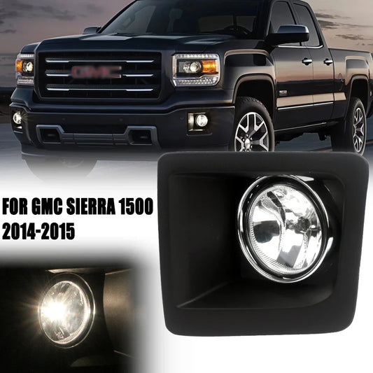 Front Bumper Fog Lamp Upgrade Kit FOR GMC Sierra 1500 2014-2015 Version Additional Foglight Set