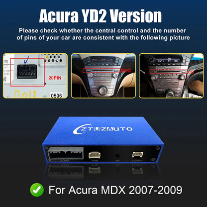 Android Auto Wireless Carplay Box For Acura MDX 2007 -2013 Module Car Play AirPlay Mirror Link Interface Support Camera MIC Maps