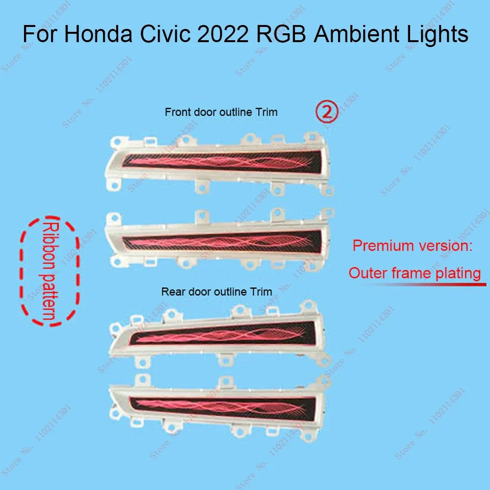 Led Atmosphere Light For 2022 Honda 11th generation Civic luminous active ambient light original 1:1 mold 64 color Key Controls