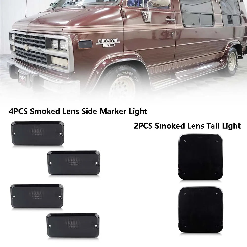 Rear & Front  Side Marker Lights Tail Lights For 1985-1995 Chevrolet G10 G20 G30 P20 P30 GMC G1500 G2500 G3500 P2500 P3500  Van