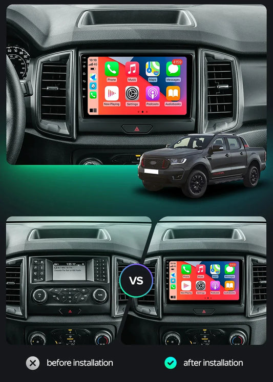 Android 15 Car Radio Stereo QLED Screen For Ford Ranger 2015 2016 2017 2018 2019-2022 GPS Multimedia Carplay Autoradio Head unit