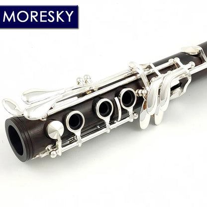 MORESKY Clarinet Bb Wood Ebony Silver Plated 17 Keys Grenadilla Sib Klarnet M601