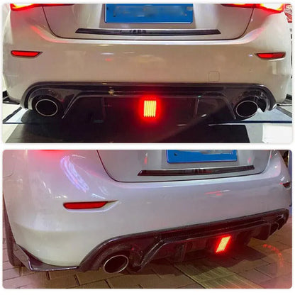 Real Carbon Fiber Car Racing Rear Bumper Diffuser Lip Spoiler For Infiniti Q50 2014-2017 Rear Diffuser Lip Apron with Light