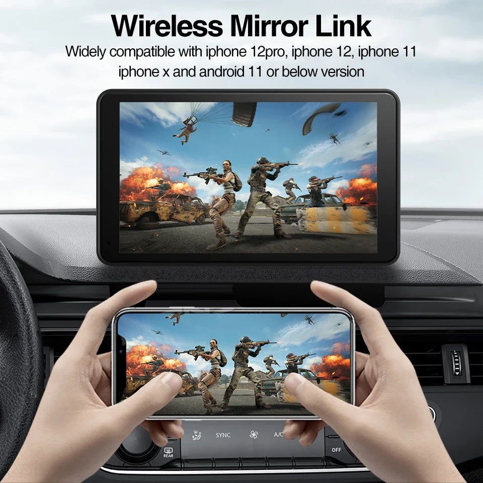 GrandNavi Universal 7inch Portable CarPlay Android Auto Car Radio Multimedia Video Player Touch Screen Bluetooth With AUX USB