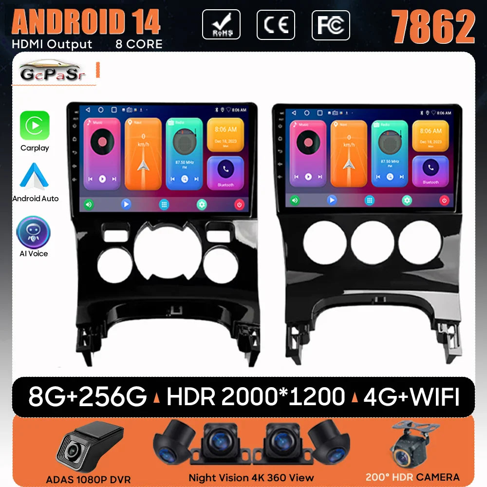 Car Radio Android 14 For Peugeot 3008 5008 2009-2016 LHD Navigation GPS Android Stereo Multimedia Player Screen No 2din 4G Wifi