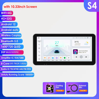 Hizpo Universal Car Radio 2Din 9" 10" 10.33" Android Auto Multimedia GPS CarPlay For Toyota Volkswagen Hyundai Kia Nissan Honda