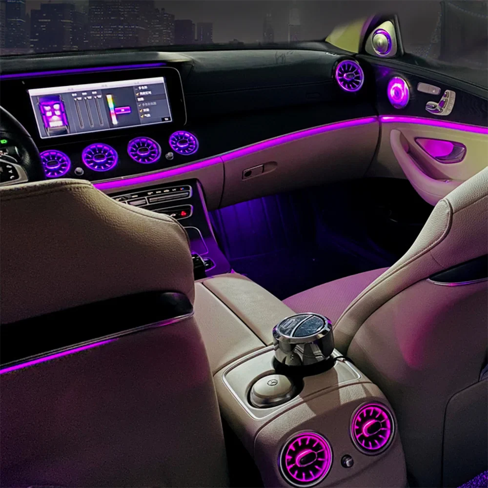 turbine Air Outlet LED Lights for Mercedes-Benz E-Class W213 2016-2021 Front and Rear Air Vent Ambient Light Neon