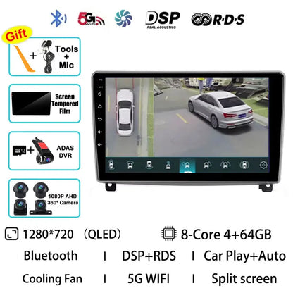 Android 15 Car Radio For Peugeot 407 1 2004 - 2011 GPS Multimedia Player Navi Wireless Carplay DSP BT Head Unit 360 Camera Video