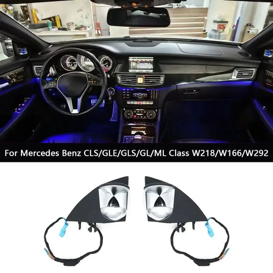 For Benz CLS-Class 2012-2017 12 Colors LED A-pillar Hourglass Tweeter W218 Ambient Light Upgrade Funnel Treble Atmosphere Lamp
