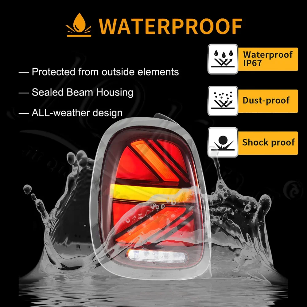 2PCS Car Tail Light For Mini Cooper F55 F56 F57 2014 2015 2016 2017 2018 2019 2020 Rear Reverse Brake Lamp Tailight