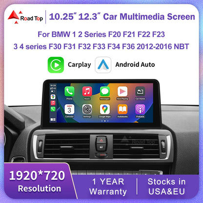 1920*720 Multimedia Touch Screen For BMW 1/2/3/4 Series F20/F21/F22/F30/F31/F33/F34/F36 Android Auto NBT System Wireless Carplay