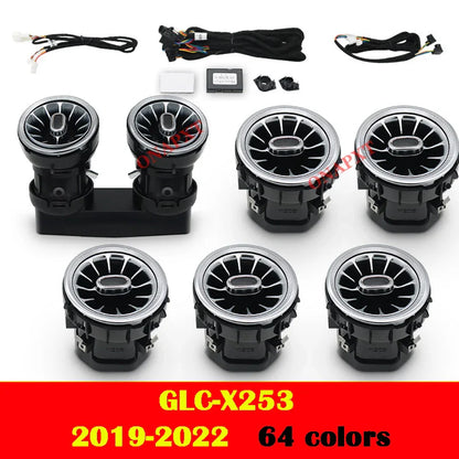 For Benz C/GLC/A/CLA/GLA/E/S/G For AMG W205 X253 W176 W117 W156 W213 W222 W464 Led Turbine Nozzle Ambient Light Air Vent Lamp