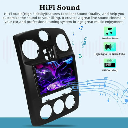 For Chrysler PT Cruiser 2006-2010 Wireless Carplay&Android Auto 9" Touchscreen Car Stereo with Hi-Fi/WiFi/CPS+AHD Backup Camera